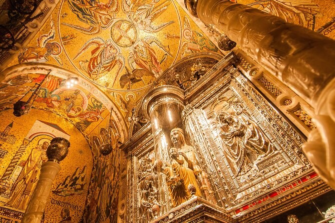 The gilded canopy above the throne of the Virgin of Montserrat