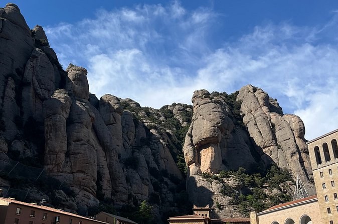 Close on the conglomerate of Montserrat, pebbles bound in a natural cement of sand and clay